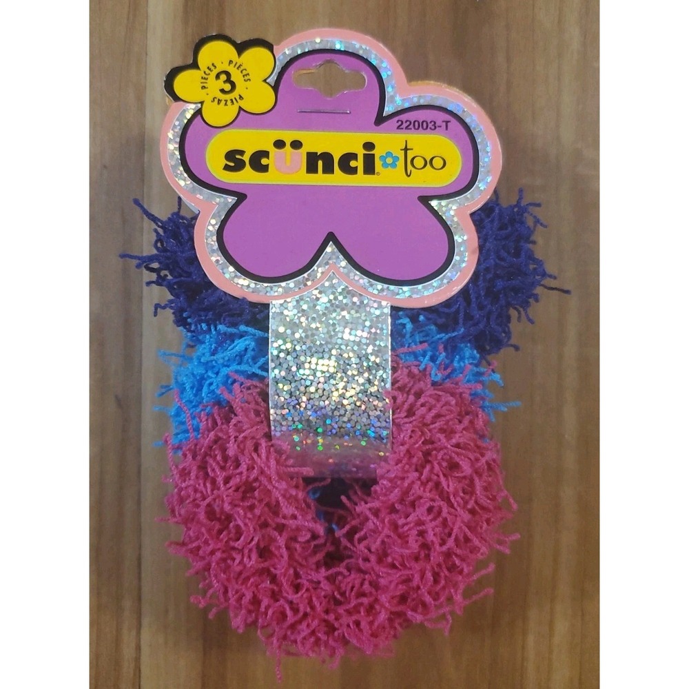 Vintage 2000 Scunci Too Loop Fuzzy Ponytailers Hair Ties 3 Pack Deadstock Y2K